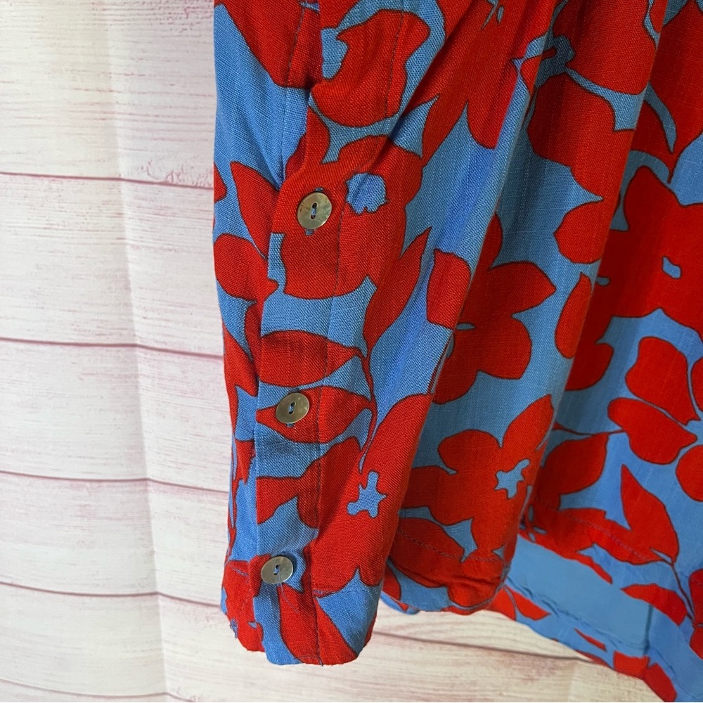 Draper James RSVP Blue Red Button Side Tank Top‎ Size XXL - Picture 4 of 5